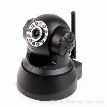 P/T P2P iPhone App MJPEG, Day Night IR Cut Pan and Tilt Wi-Fi IP Camera with 5V DC Voltage